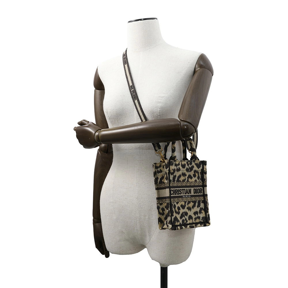 Christian Dior Handbag Book Tote Leopard Shoulder Bag - Picture 5 of 12